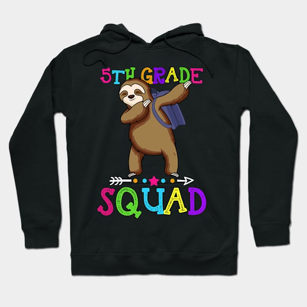 Sloth Team 5th Grade Squad Teacher Back To School Hoodie by kateeleone97023